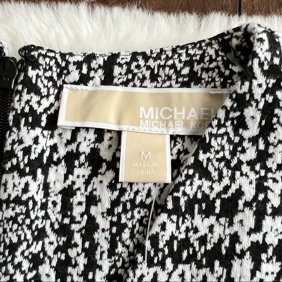 Michael Kors Jacquard Sheath Dress Size M Black and White  NWT - Picture 5 of 16